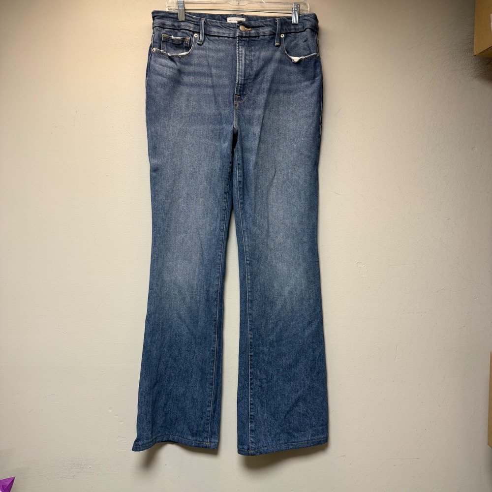 Good American Good Classic Bootcut Jeans Womens 12/31 Blue Excellent High Rise